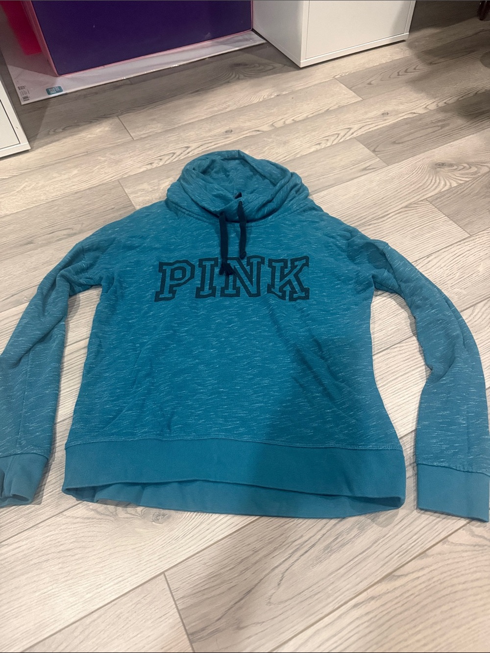 PINK Victoria's Secret Teal Cowl-Neck Pullover